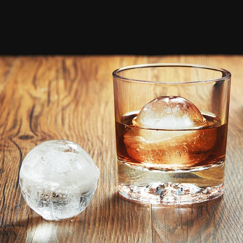 ACOOKEE Silicone Basketball Ice Cube Mold Fun Shapes, Novelty Basketball Gifts, 2.2" Large Craft Round Sphere Ice Ball Molds For Game Day, Whiskey, Cocktails, Bourbon Black - Image 2